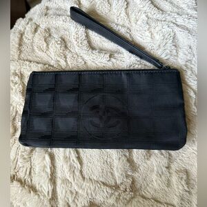 Chanel Travel Line Nylon Wristlet O pouch Black